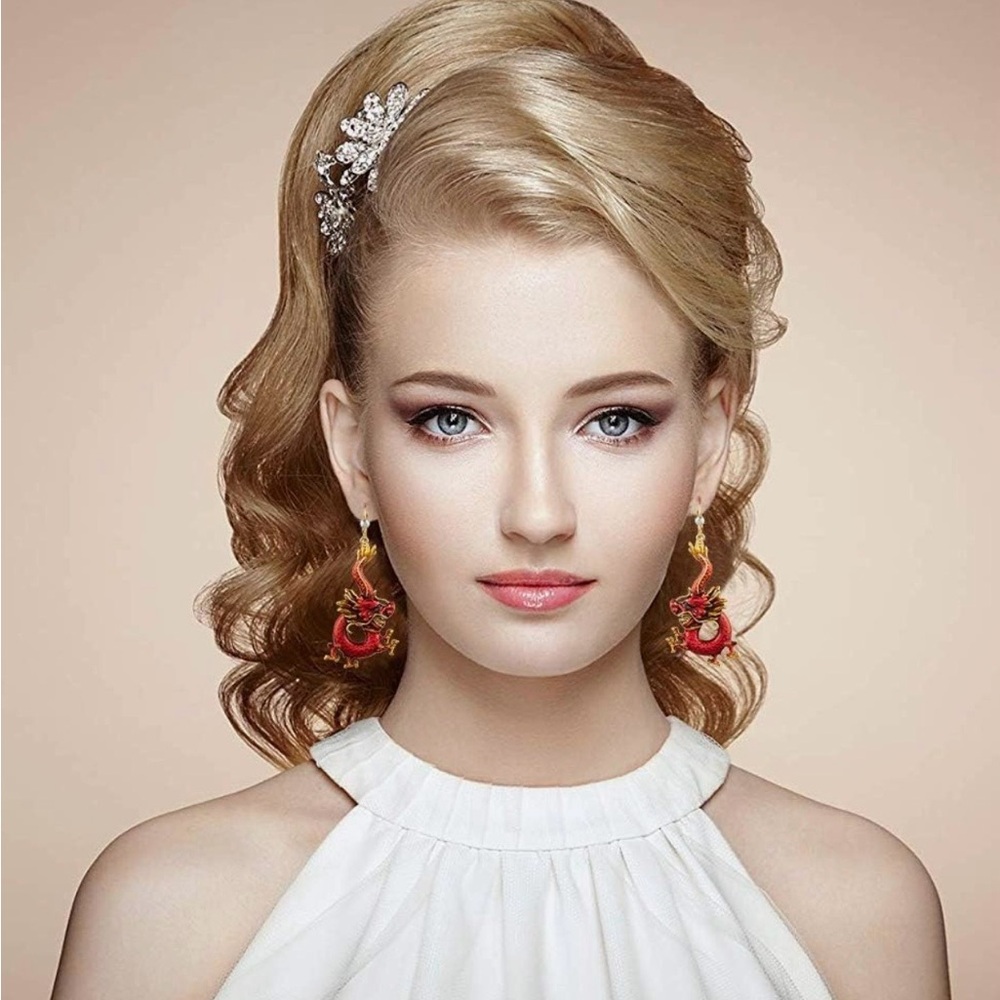 Red Dragon Statement Earrings